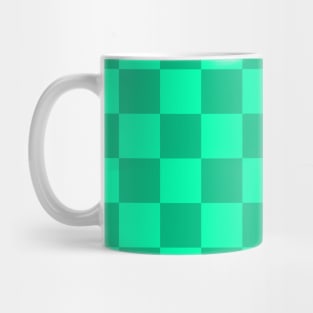 Checkered Square Seamless Pattern - Aqua Green Tones Mug